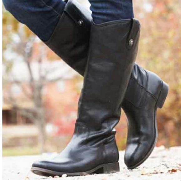 Frye Melissa Button Leather Riding Boots - Picture 1 of 8